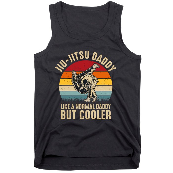 Jiu Jitsu Daddy Like A Normal Daddy But Cooler Funny Dad Gifts Retro Plus Size Tank Top