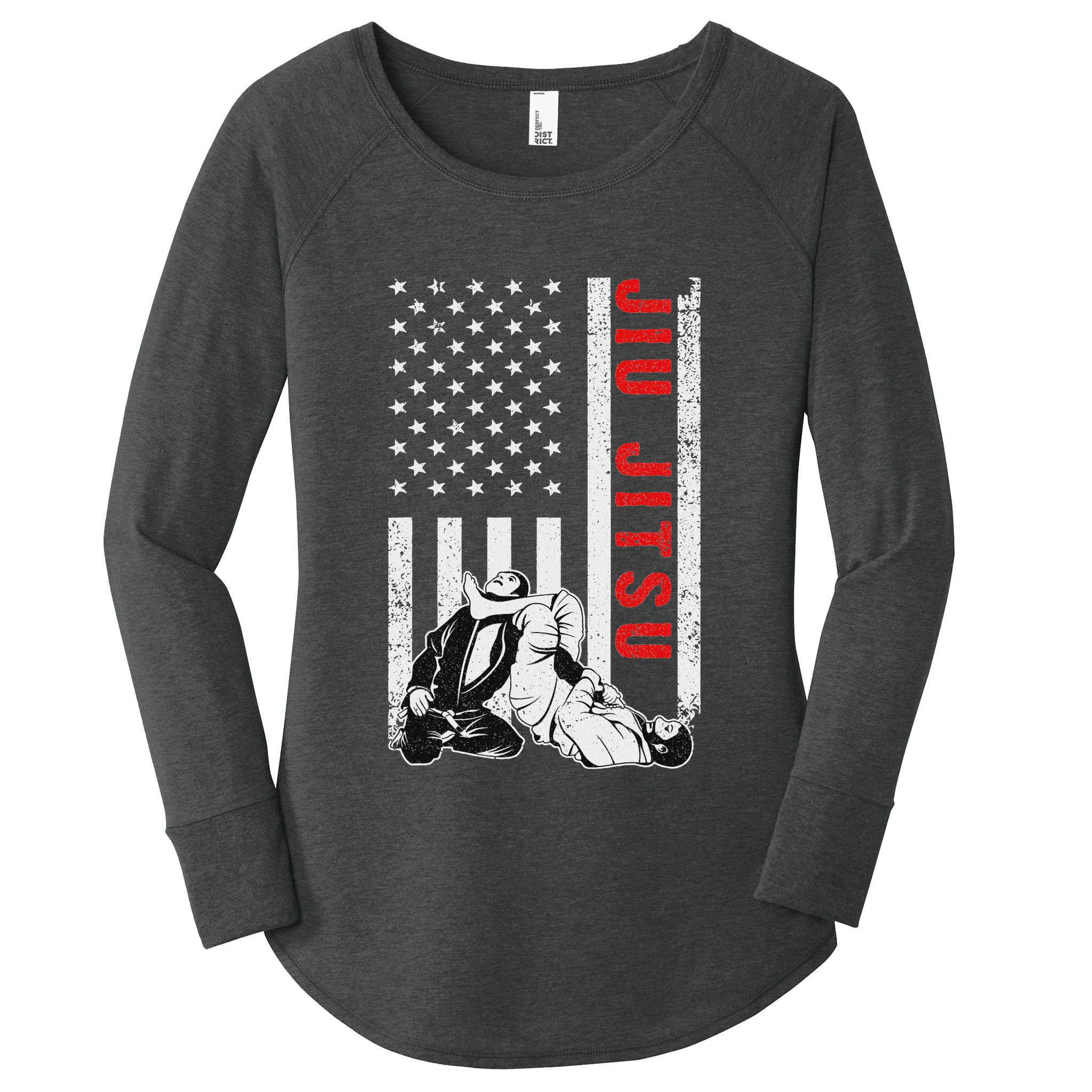 Jiu Jitsu Design Brazilian Jiu Jitsu Bjj Women's Perfect Tri Tunic Long Sleeve Shirt