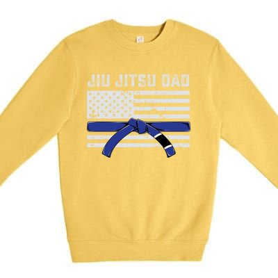 Jiu Jitsu Dad Blue Belt Police Lives Matter Thin Blue Line Great Gift Premium Crewneck Sweatshirt