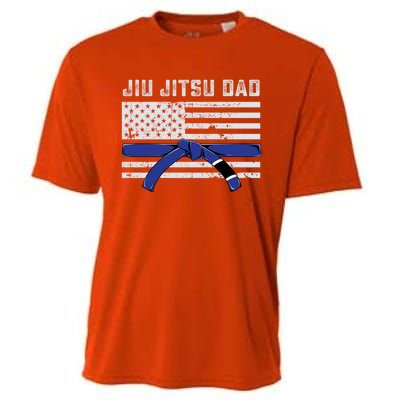 Jiu Jitsu Dad Blue Belt Police Lives Matter Thin Blue Line Great Gift Cooling Performance Crew T-Shirt