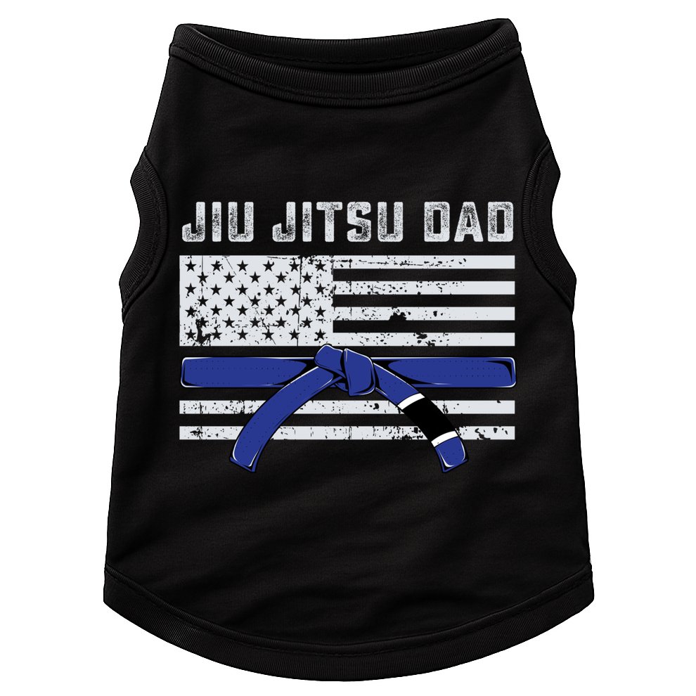 Jiu Jitsu Dad Blue Belt Police Lives Matter Thin Blue Line Great Gift Doggie Tank