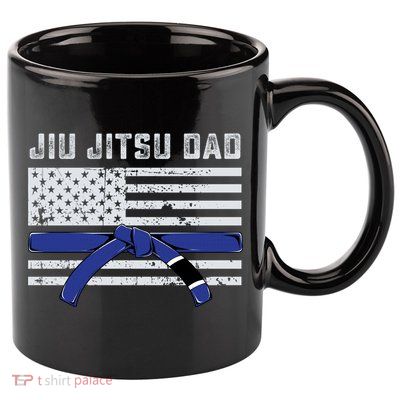 Jiu Jitsu Dad Blue Belt Police Lives Matter Thin Blue Line Great Gift 11oz C Handle Ceramic Mug