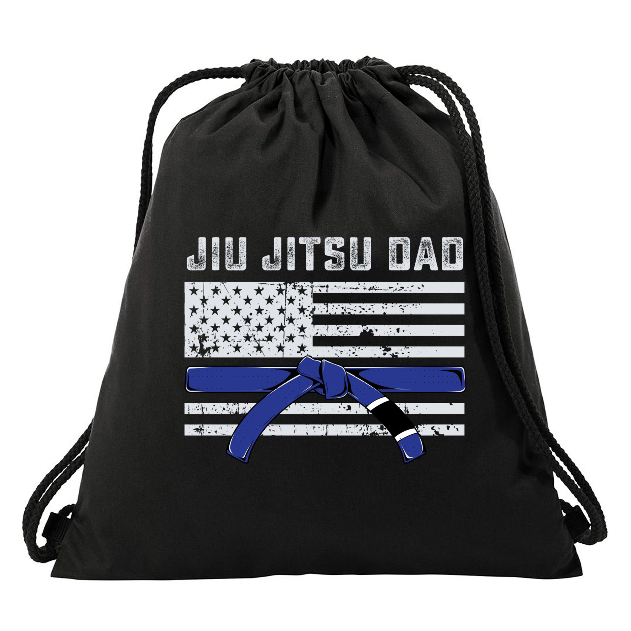 Jiu Jitsu Dad Blue Belt Police Lives Matter Thin Blue Line Great Gift Drawstring Bag