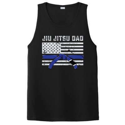 Jiu Jitsu Dad Blue Belt Police Lives Matter Thin Blue Line Great Gift PosiCharge Competitor Tank