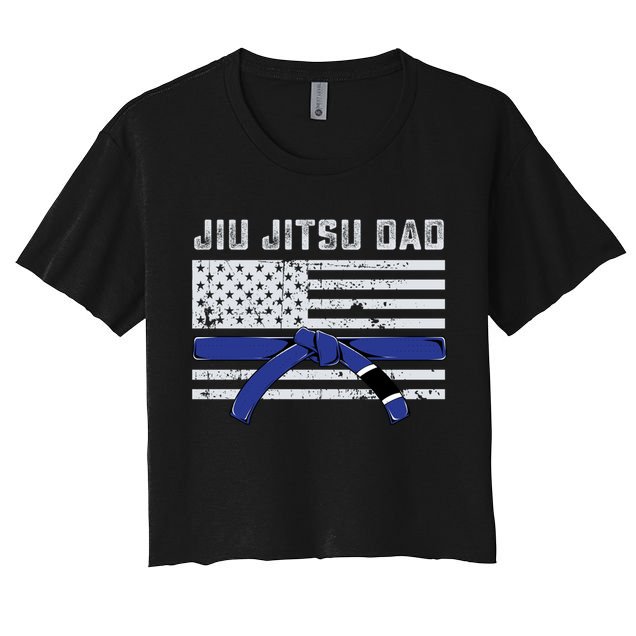 Jiu Jitsu Dad Blue Belt Police Lives Matter Thin Blue Line Great Gift Crop Top