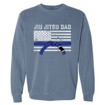 Jiu Jitsu Dad Blue Belt Police Lives Matter Thin Blue Line Great Gift Garment-Dyed Sweatshirt