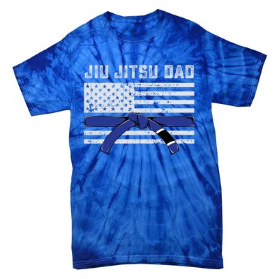 Jiu Jitsu Dad Blue Belt Police Lives Matter Thin Blue Line Great Gift Tie-Dye T-Shirt