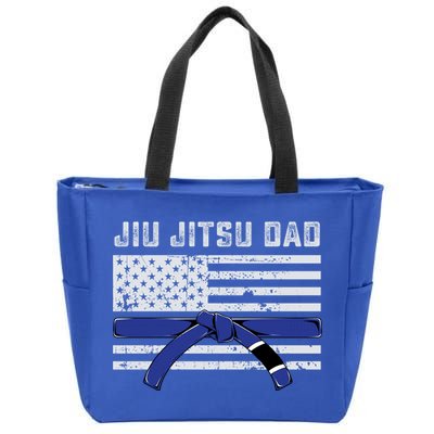 Jiu Jitsu Dad Blue Belt Police Lives Matter Thin Blue Line Great Gift Zip Tote Bag
