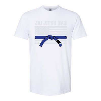 Jiu Jitsu Dad Blue Belt Police Lives Matter Thin Blue Line Great Gift Softstyle CVC T-Shirt