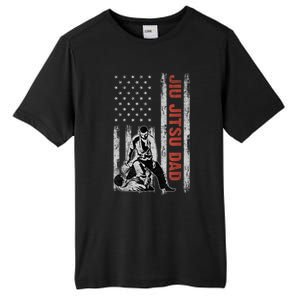 Jiu Jitsu Dad American Flag Fathers Day 4th Of July Gift Tall Fusion ChromaSoft Performance T-Shirt