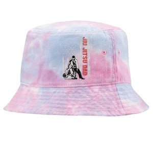 Jiu Jitsu Dad American Flag Fathers Day 4th Of July Gift Tie-Dyed Bucket Hat