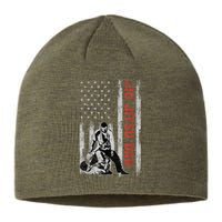 Jiu Jitsu Dad American Flag Fathers Day 4th Of July Gift Sustainable Beanie