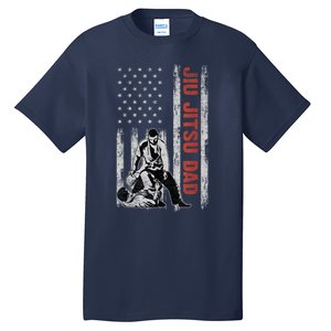 Jiu Jitsu Dad American Flag Fathers Day 4th Of July Gift Tall T-Shirt