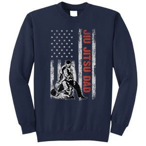 Jiu Jitsu Dad American Flag Fathers Day 4th Of July Gift Tall Sweatshirt