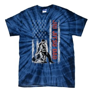 Jiu Jitsu Dad American Flag Fathers Day 4th Of July Gift Tie-Dye T-Shirt