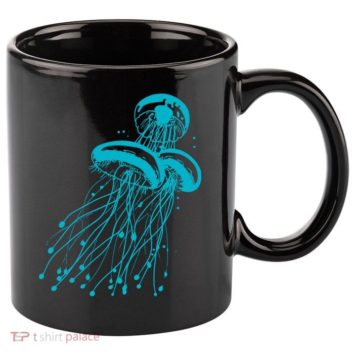 Jellyfish 11oz C Handle Ceramic Mug