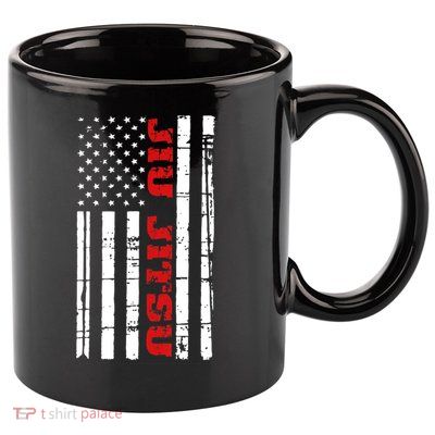 Jiu Jitsu Flag TShirt American Jiu Jitsu Shirt BJJ 11oz C Handle Ceramic Mug