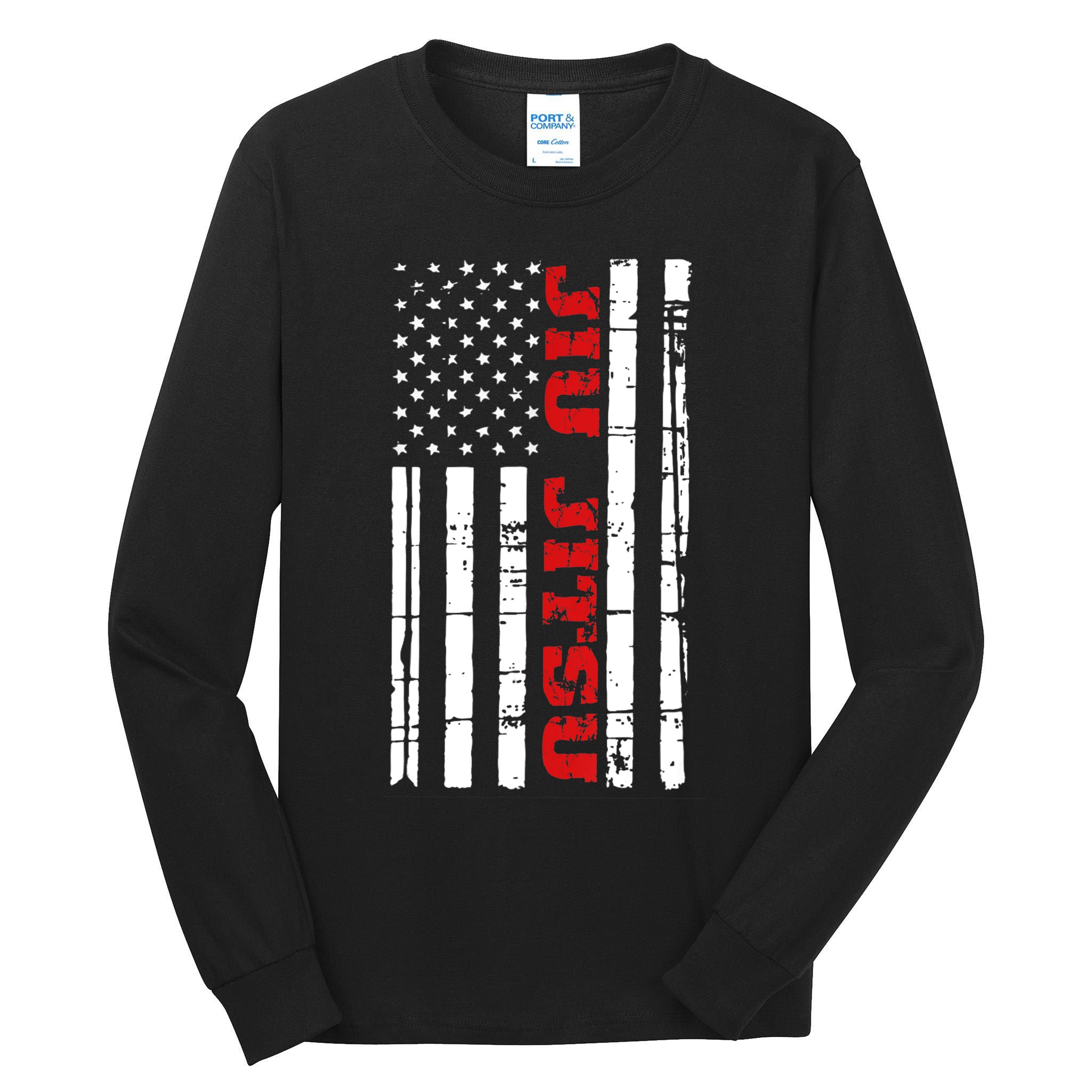 Jiu Jitsu Flag TShirt American Jiu Jitsu Shirt BJJ Tall Long Sleeve T-Shirt