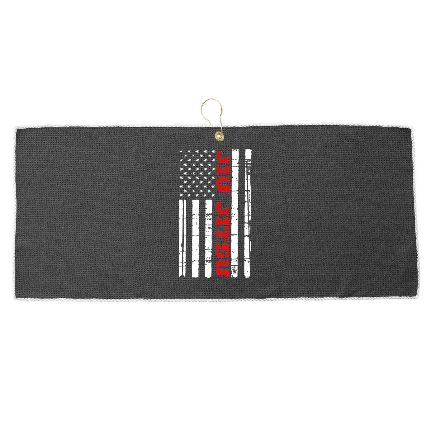 Jiu Jitsu Flag TShirt American Jiu Jitsu Shirt BJJ Large Microfiber Waffle Golf Towel