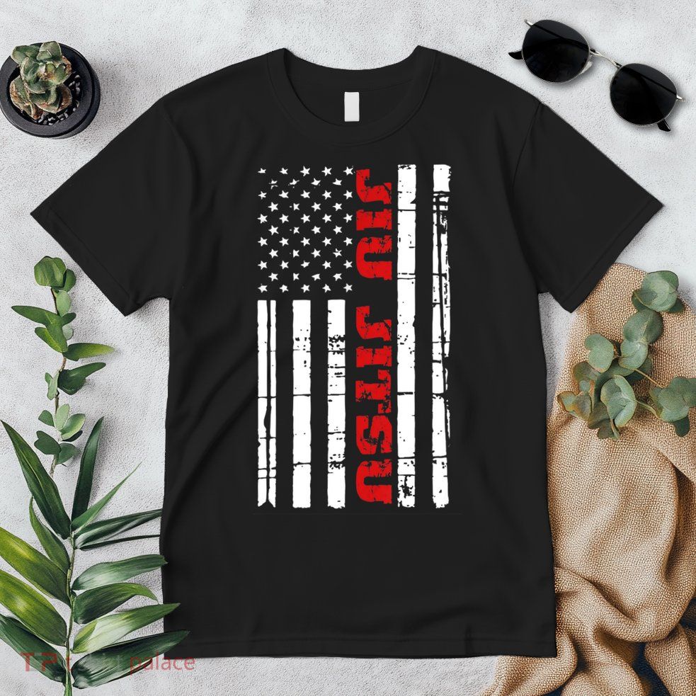 Jiu Jitsu Flag TShirt American Jiu Jitsu Shirt BJJ Premium T-Shirt