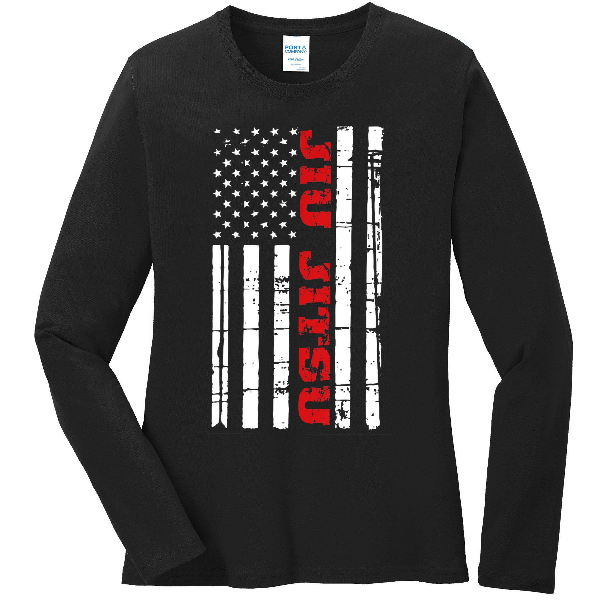 Jiu Jitsu Flag TShirt American Jiu Jitsu Shirt BJJ Ladies Long Sleeve Shirt