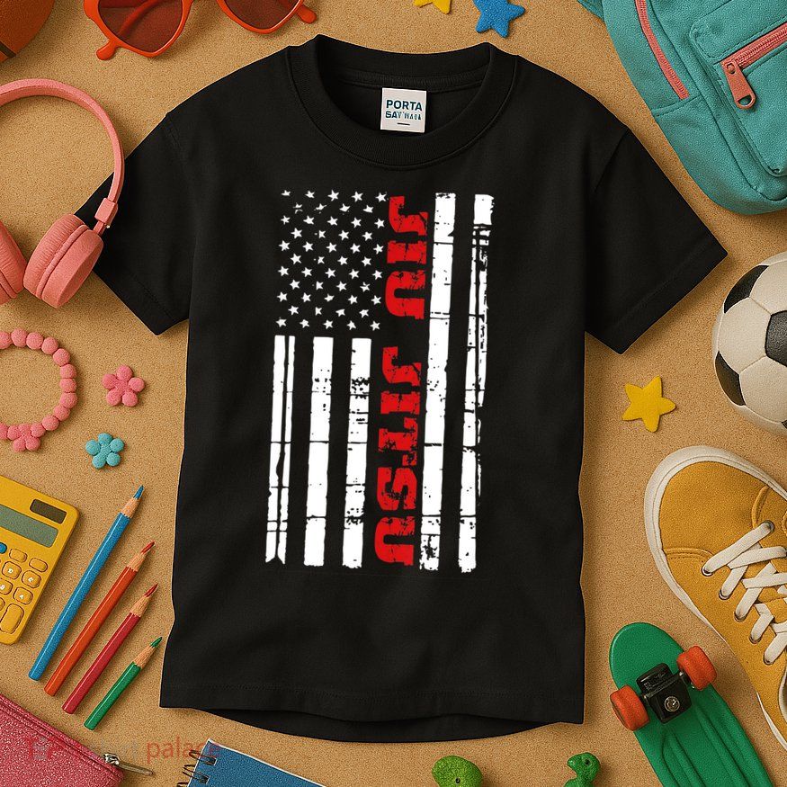 Jiu Jitsu Flag TShirt American Jiu Jitsu Shirt BJJ Kids T-Shirt