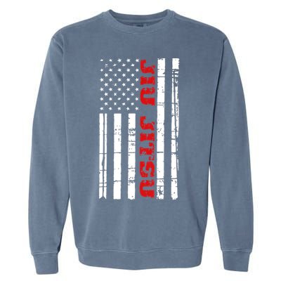 Jiu Jitsu Flag TShirt American Jiu Jitsu Shirt BJJ Garment-Dyed Sweatshirt