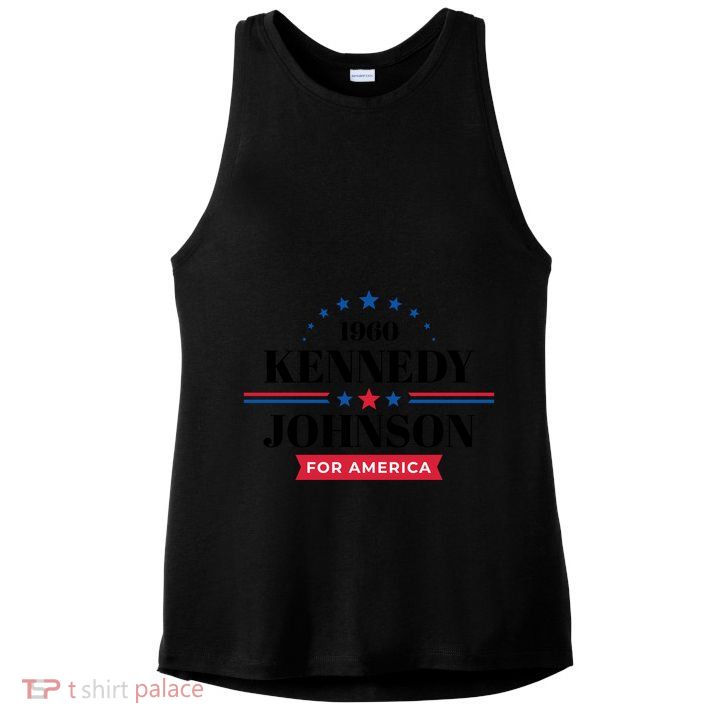 Jfk John F Kennedy Johnson Campaign Funny Gift Ladies PosiCharge Tri-Blend Wicking Tank