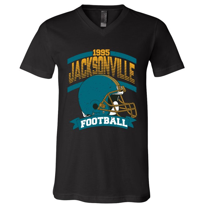 Jacksonville Jaguar Football Team Supporter V-Neck T-Shirt