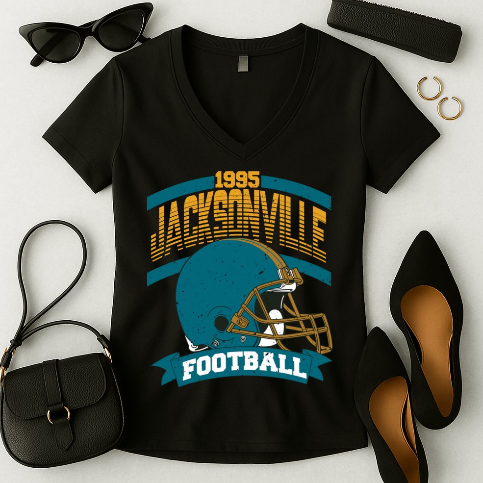 Jacksonville Jaguar Football Team Supporter Women's V-Neck T-Shirt