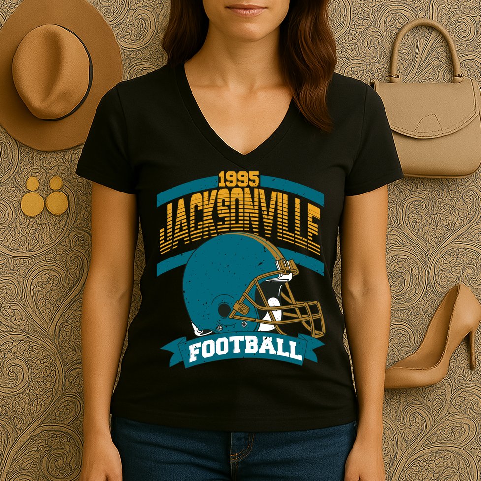 Jacksonville Jaguar Football Team Supporter Women's V-Neck T-Shirt