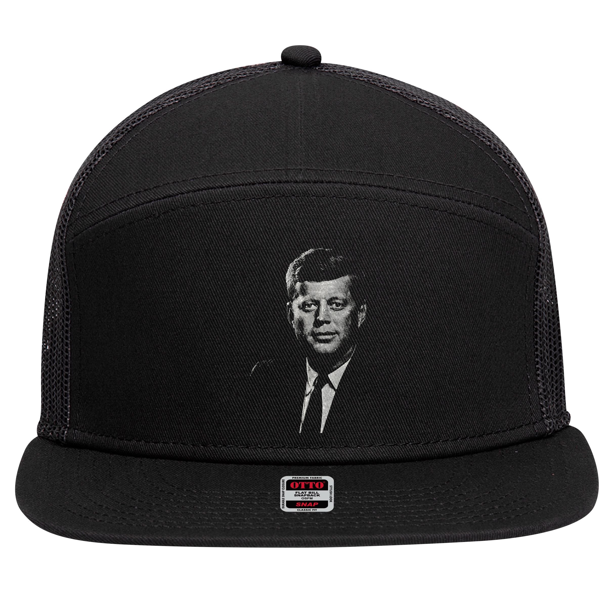 Jfk John F Kennedy Presidential Souvenir President 7 Panel Mesh Trucker Snapback Hat