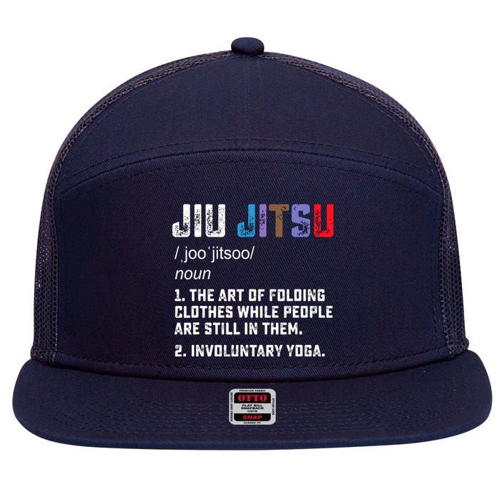 Jiu Jitsu Funny Definition BJJ Or MMA Grappler 7 Panel Mesh Trucker Snapback Hat