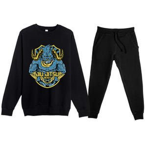 Jiu jitsu Funny definition BJJ or MMA grappler Premium Crewneck Sweatsuit Set