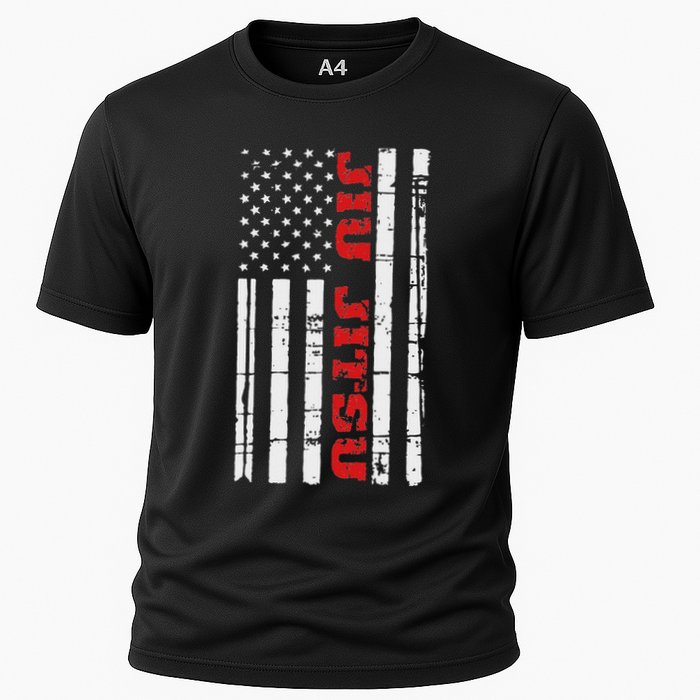 Jiu Jitsu Flag American Jiu Jitsu Bjj Cooling Performance Crew T-Shirt