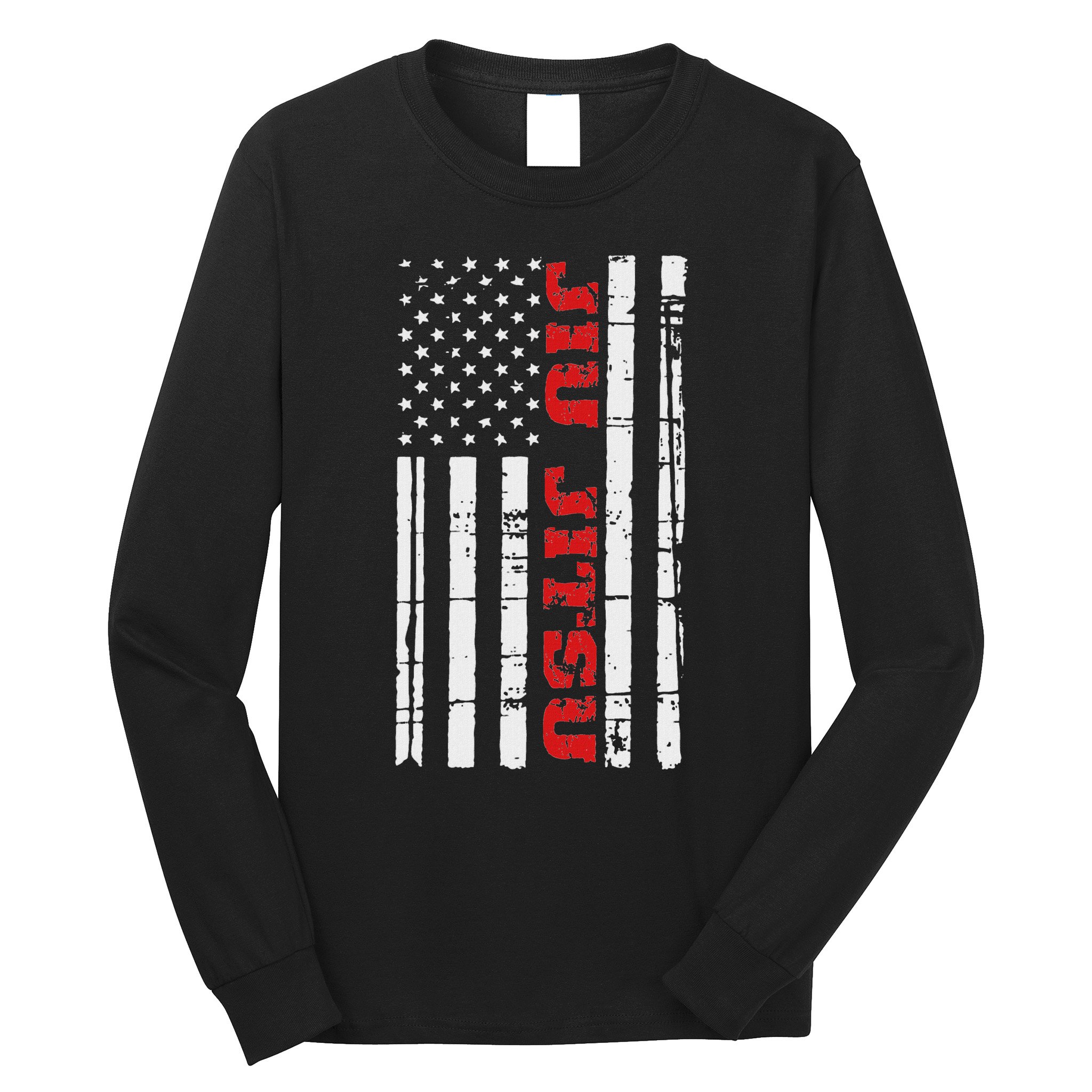 Jiu Jitsu Flag American Jiu Jitsu Bjj Long Sleeve Shirt