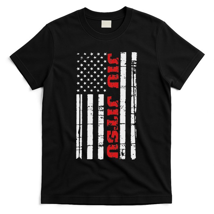 Jiu Jitsu Flag American Jiu Jitsu Bjj T-Shirt