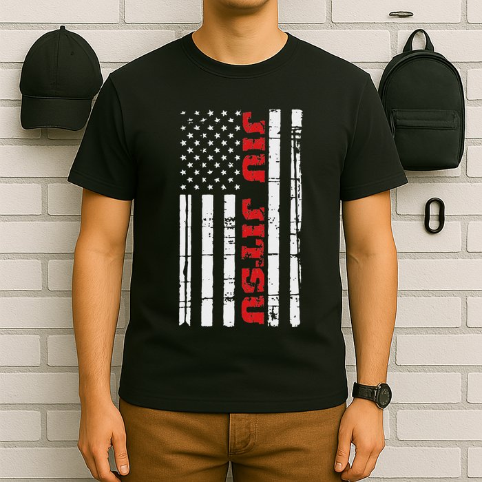 Jiu Jitsu Flag American Jiu Jitsu Bjj T-Shirt