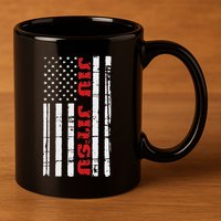 Jiu Jitsu Flag American Jiu Jitsu Bjj 11oz C Handle Ceramic Mug