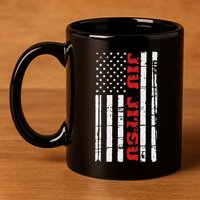 Jiu Jitsu Flag American Jiu Jitsu Bjj 11oz C Handle Ceramic Mug