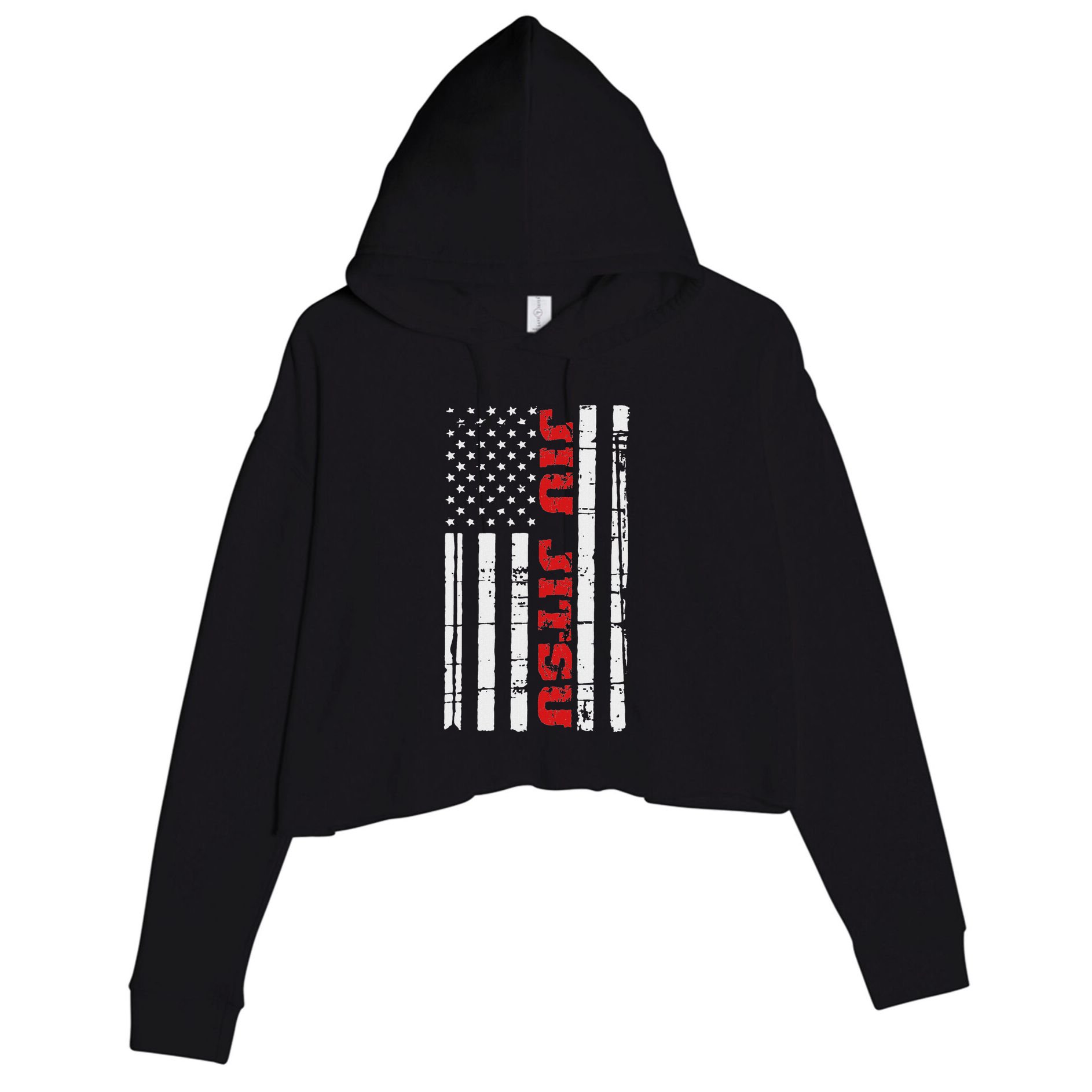 Jiu Jitsu Flag American Jiu Jitsu Bjj Crop Fleece Hoodie