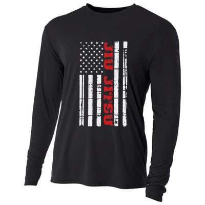Jiu Jitsu Flag American Jiu Jitsu Bjj Cooling Performance Long Sleeve Crew