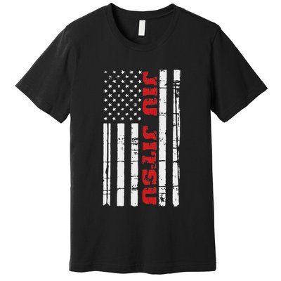 Jiu Jitsu Flag American Jiu Jitsu Bjj Premium T-Shirt
