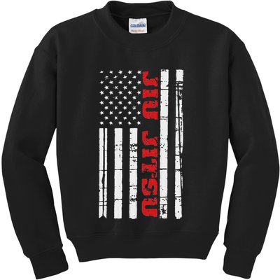 Jiu Jitsu Flag American Jiu Jitsu Bjj Kids Sweatshirt