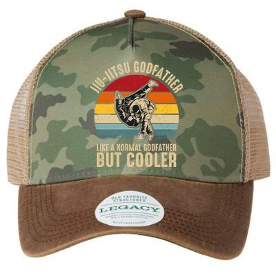 Jiu Jitsu Godfather Like A Normal Dad But Cooler Funny Dad Gifts Retro Plus Size Legacy Tie Dye Trucker Hat