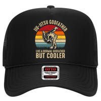 Jiu Jitsu Godfather Like A Normal Dad But Cooler Funny Dad Gifts Retro Plus Size High Crown Mesh Back Trucker Hat