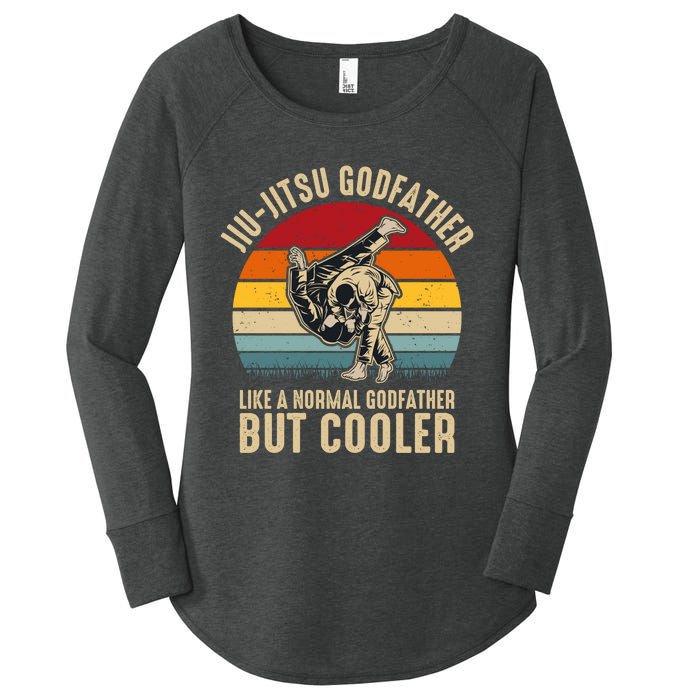 Jiu Jitsu Godfather Like A Normal Dad But Cooler Funny Dad Gifts Retro Plus Size Women's Perfect Tri Tunic Long Sleeve Shirt