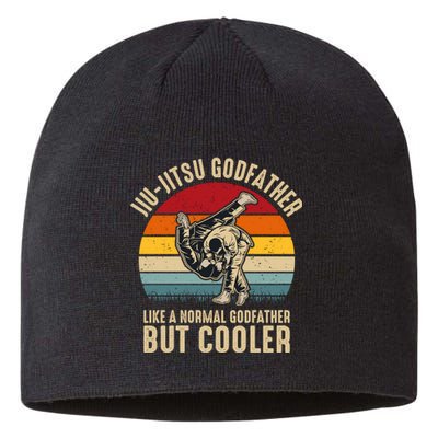 Jiu Jitsu Godfather Like A Normal Dad But Cooler Funny Dad Gifts Retro Plus Size Sustainable Beanie