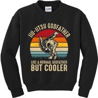 Jiu Jitsu Godfather Like A Normal Dad But Cooler Funny Dad Gifts Retro Plus Size Kids Sweatshirt