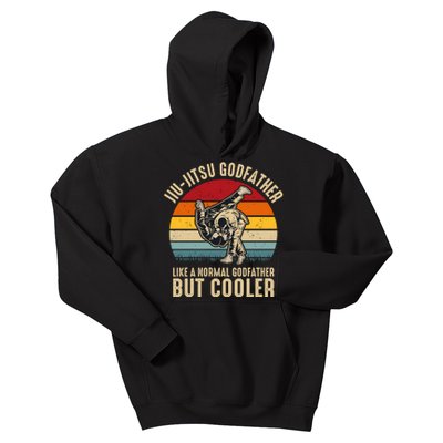 Jiu Jitsu Godfather Like A Normal Dad But Cooler Funny Dad Gifts Retro Plus Size Kids Hoodie